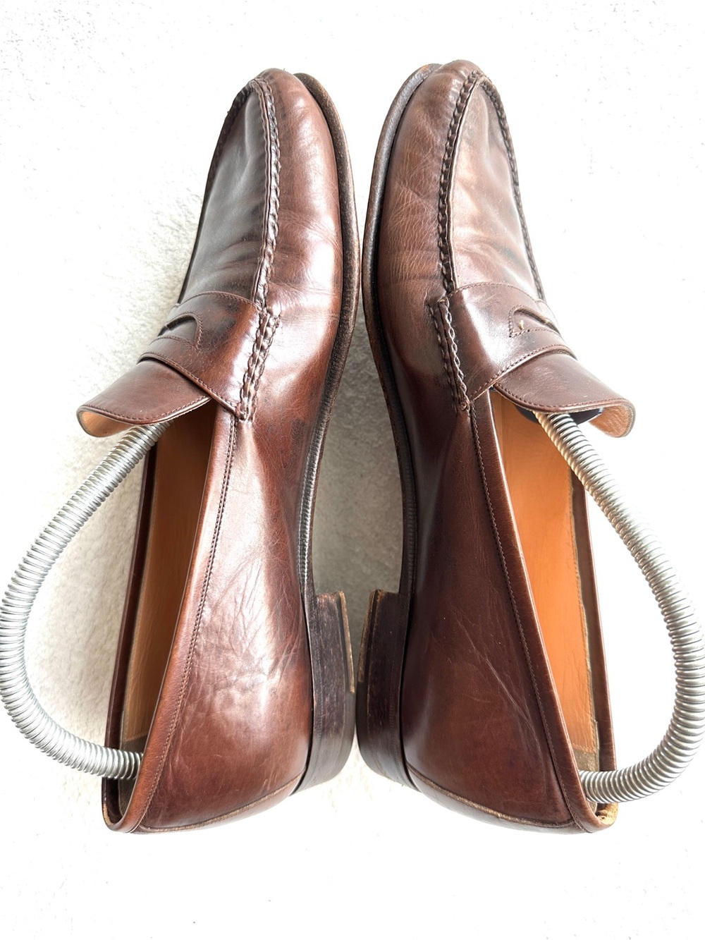 Salvatore Ferragamo Men’s Brown Leather Penny Loafers SZ 8 - Picture 5 of 10
